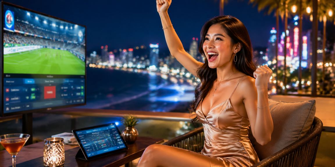 Người dùng xem tỷ lệ kèo bóng đá trên bãi biển Đà Nẵng buổi tối