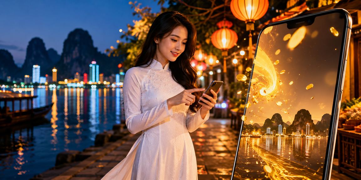 Thiếu nữ áo dài trên vịnh Hạ Long – ưu đãi hoàn tiền và bonus tại b53